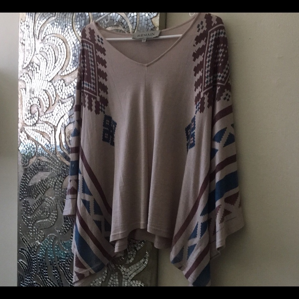 “Remain” Native American Style Poncho Top